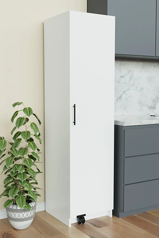 Tek Kapaklı Raflı Çok Amaçlı Dolap – Beyaz